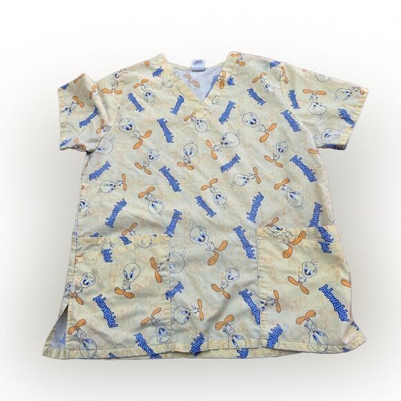 Y2K Vintage Tweety Bird Scrub Top - Picture 1 of 3